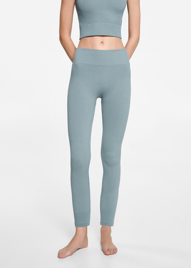 Mango Sportleggings mit Rippmuster