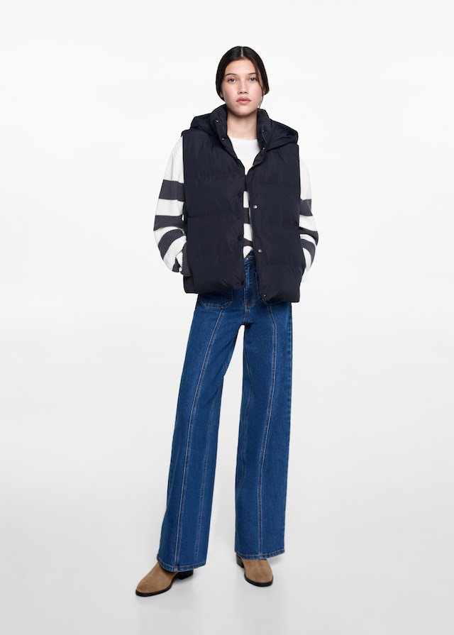 Mango Steppweste Mit Kapuze