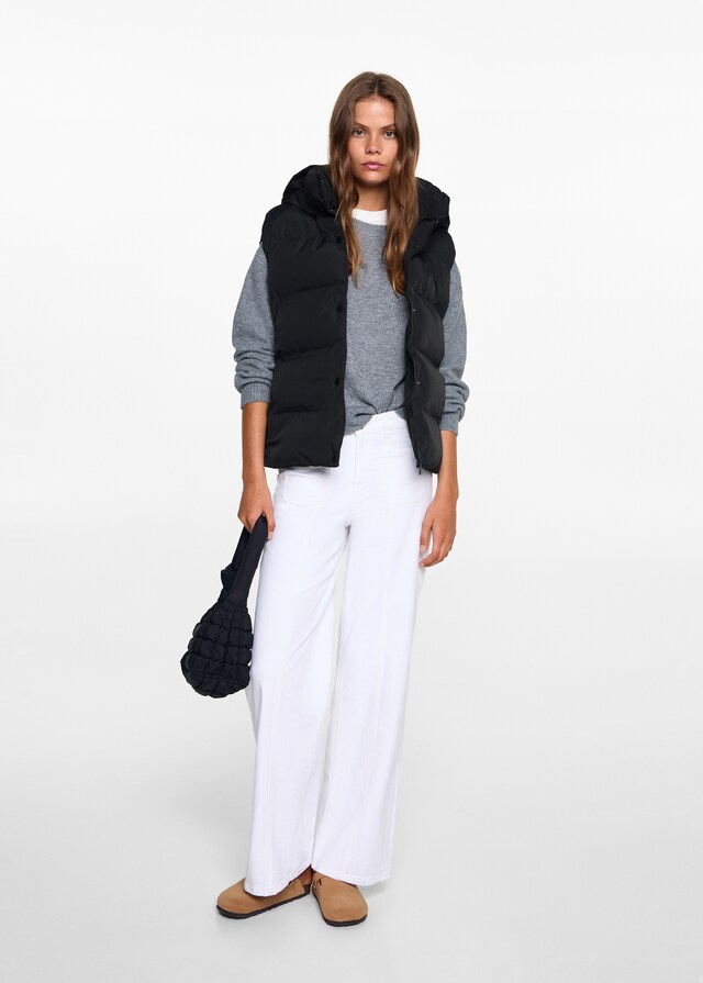 Mango Steppweste Mit Kapuze