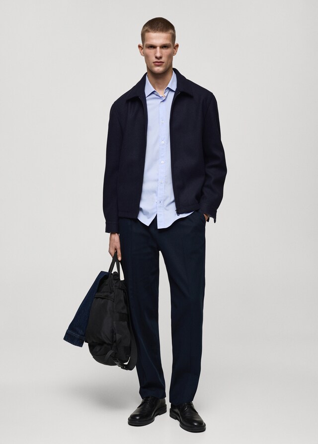 Mango Straight Fit-Bundfaltenhose