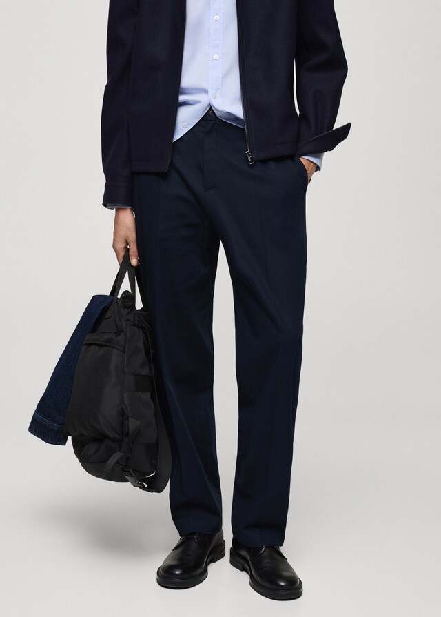 Mango Straight Fit-Bundfaltenhose