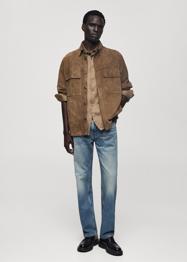 Mango Straight Fit-Jeans Im Used-Look