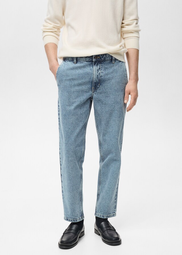 Mango Straight-Fit-Jeans im Used-Look