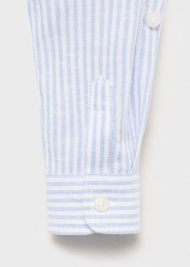 Mango Streifenhemd Aus Leinen-Mix