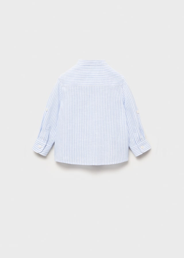 Mango Streifenhemd Aus Leinen-Mix