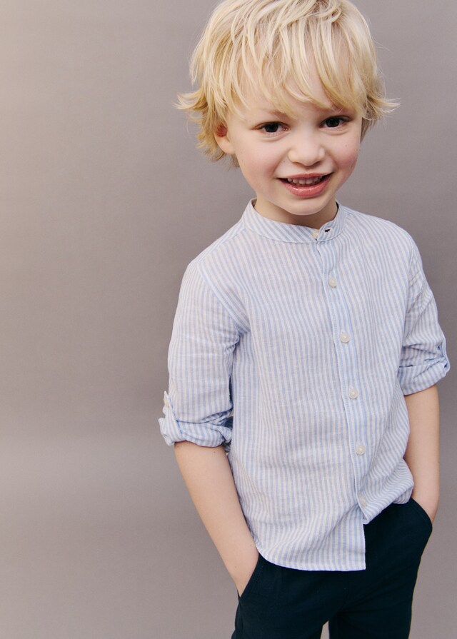 Mango Streifenhemd aus Leinen-Mix