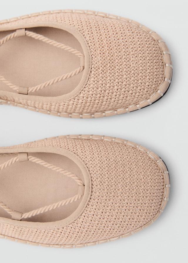 Mango Strick-Ballerina Mit Schnürsenkeldetails