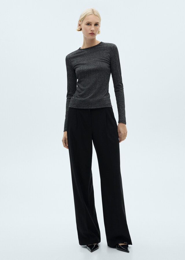 Mango Strick-T-Shirt Aus Lurex