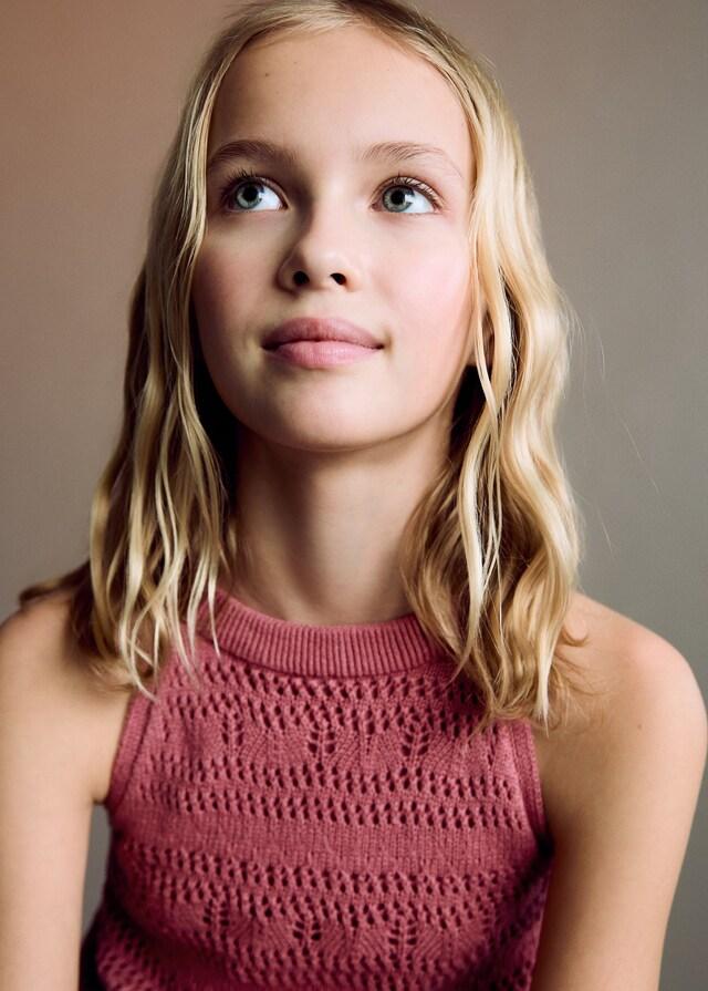 Mango Strick-Top Aus Baumwolle Mit Lochmuster