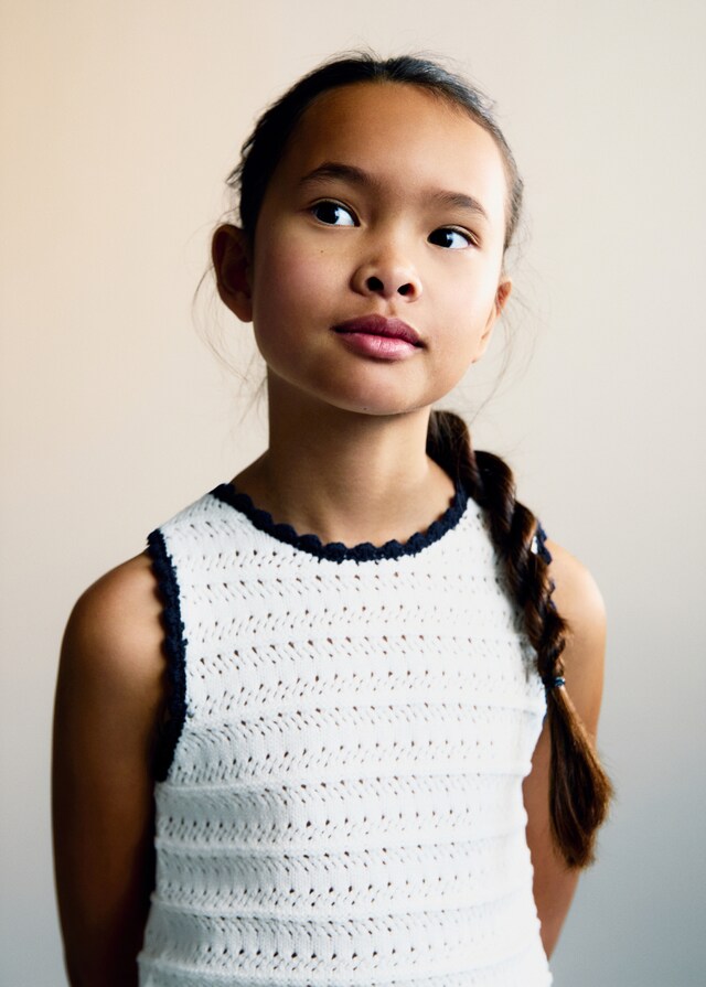 Mango Strick-Top mit Kontrastabschlüssen