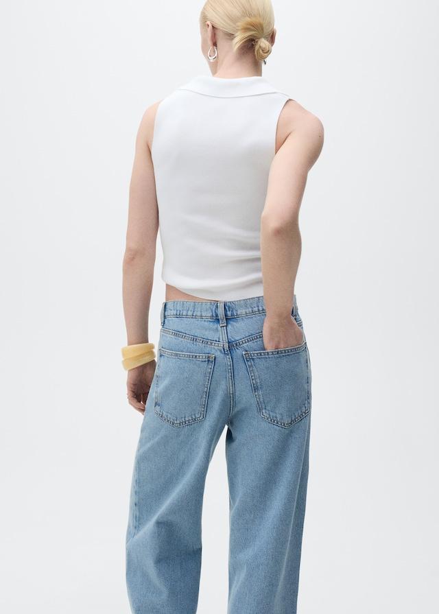 Mango Strick-Top Mit Poloshirt-Kragen