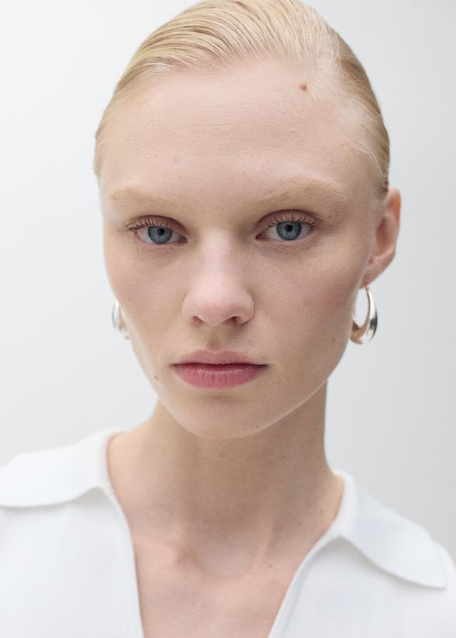 Mango Strick-Top Mit Poloshirt-Kragen