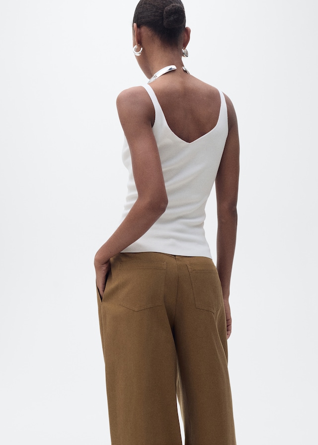 Mango Strick-Top Mit V-Ausschnitt