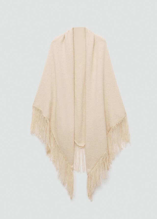 Mango Strick-Umhangtuch Mit Fransenabschlüssen