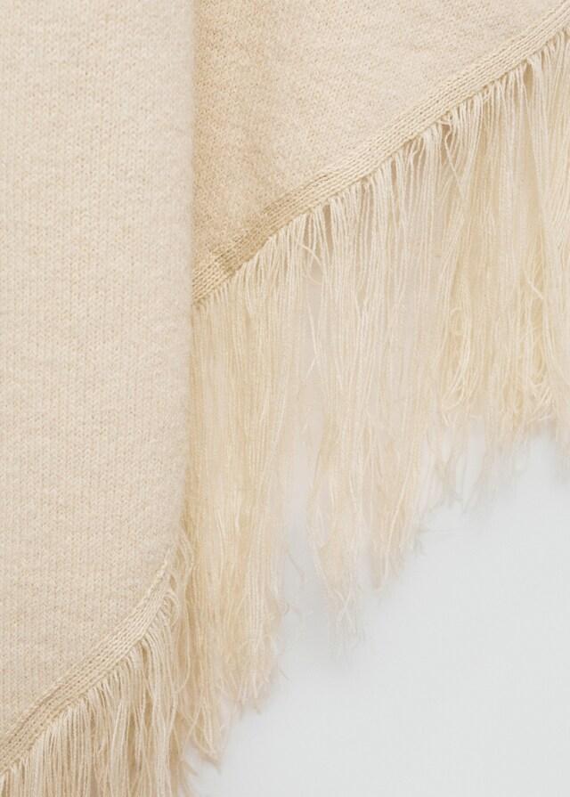 Mango Strick-Umhangtuch mit Fransenabschlüssen