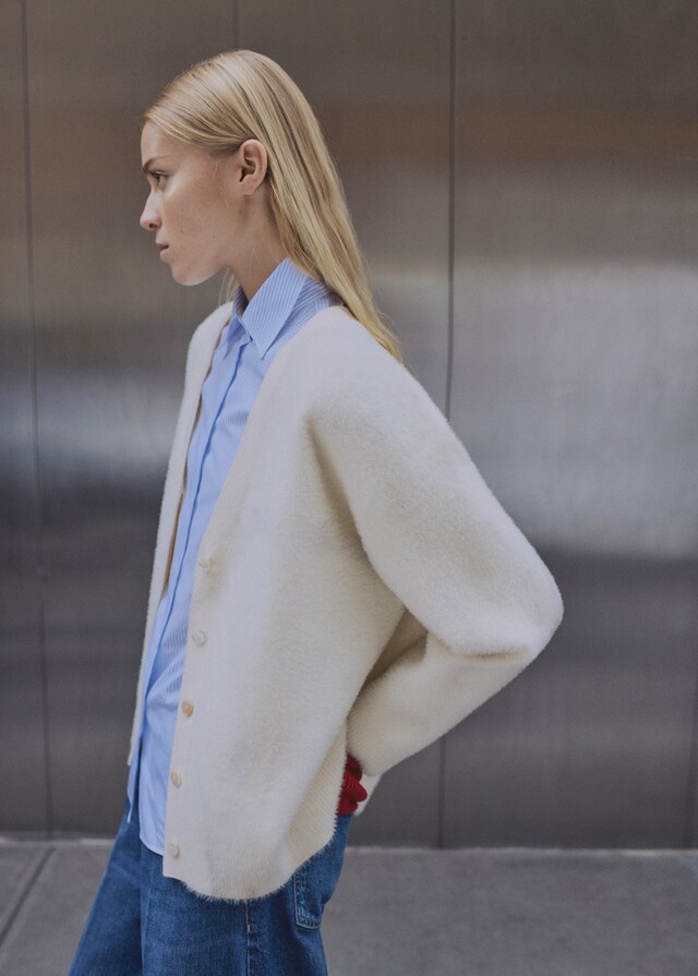 Mango Strickcardigan Mit Fell-Effekt