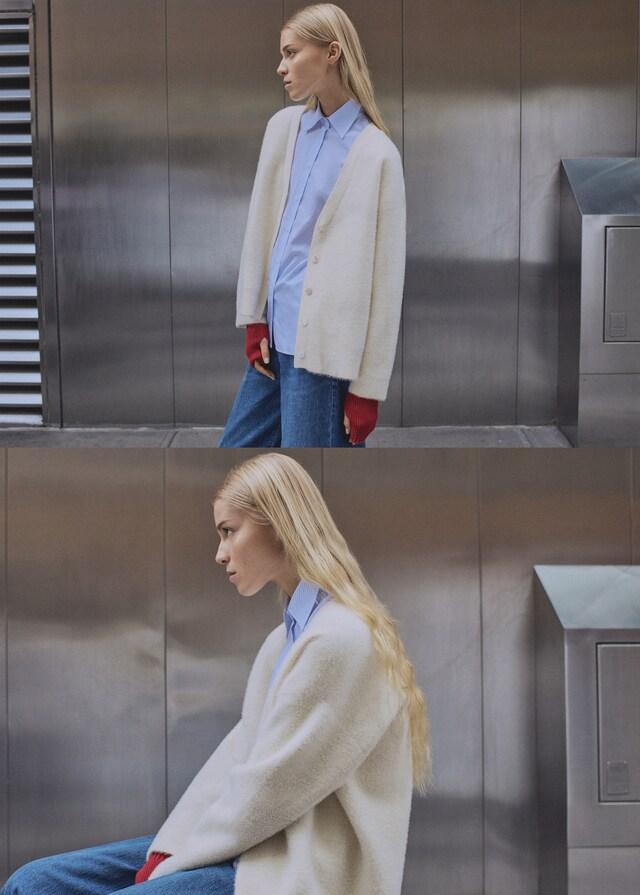 Mango Strickcardigan Mit Fell-Effekt