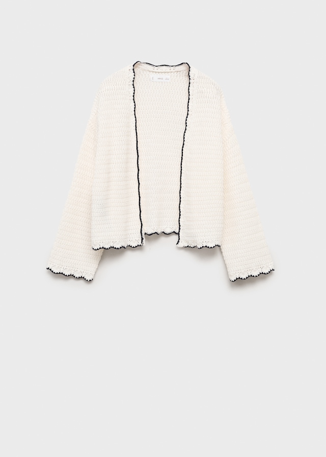 Mango Strickcardigan Mit Kontrastabschlüssen