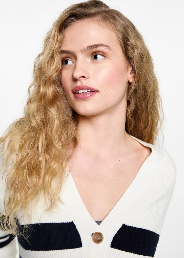 Mango Strickcardigan Mit Streifenmuster