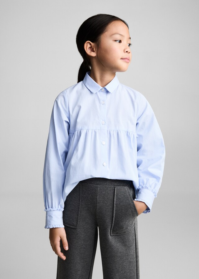 Mango Strickhose aus Baumwolle mit Leinen