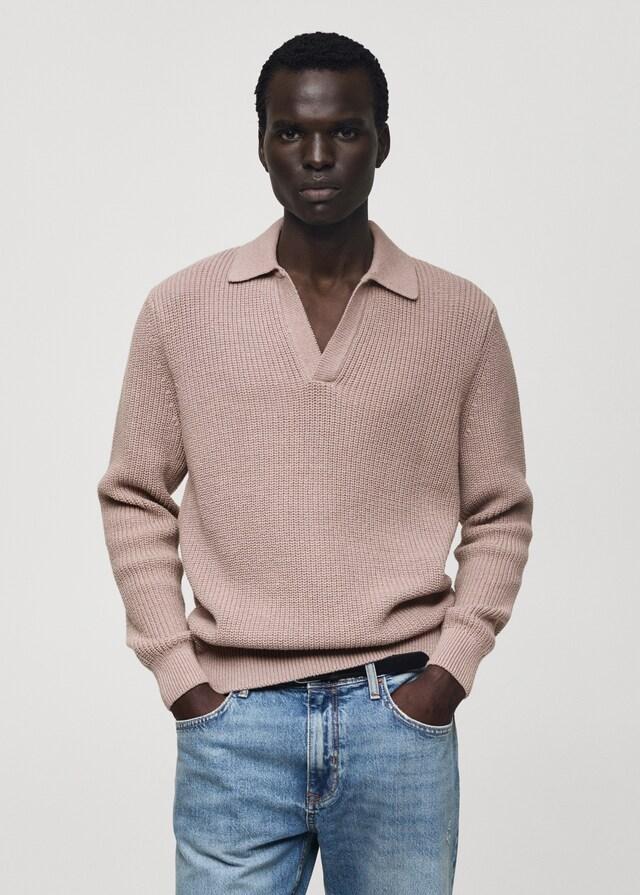 Mango Strickpoloshirt aus Baumwolle