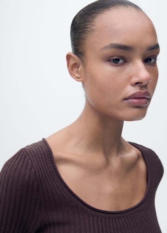 Mango Strickpullover Aus Leinengemisch