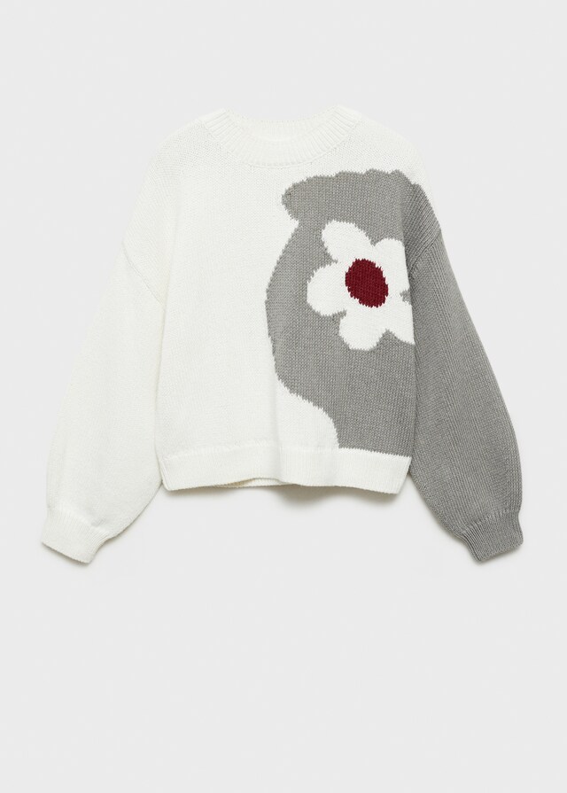 Mango Strickpullover Mit Geblümtem Design