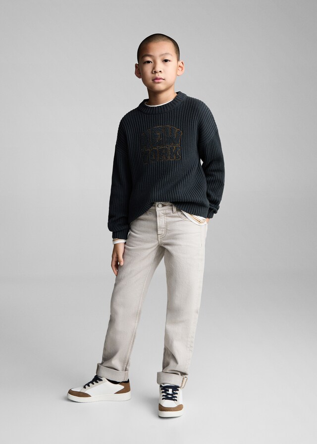 Mango Strickpullover Mit Schriftzug