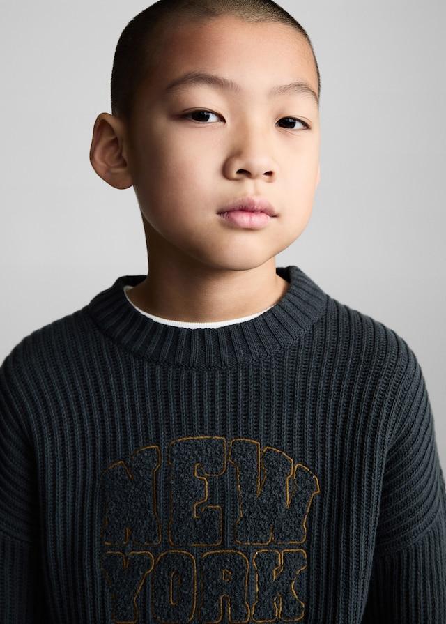 Mango Strickpullover Mit Schriftzug