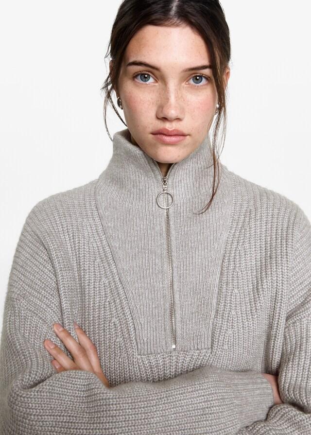 Mango Strickpullover Mit Troyerkragen