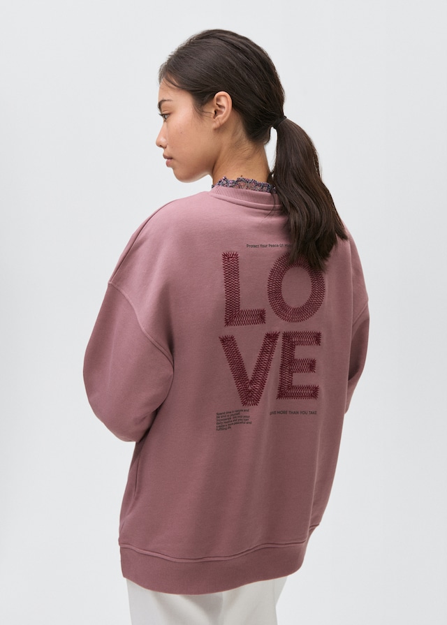 Mango Sweatshirt Mit Aufgesticktem Schriftzug