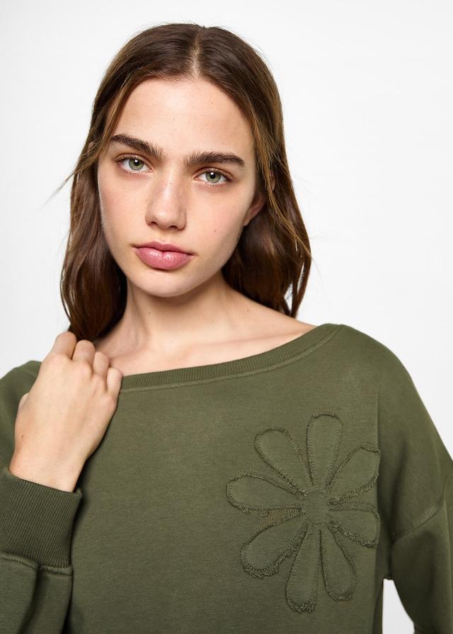 Mango Sweatshirt Mit Floraler Stickerei