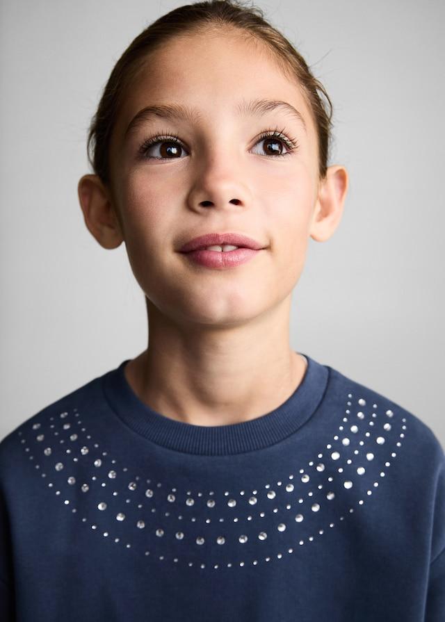 Mango Sweatshirt Mit Perlenbesatz