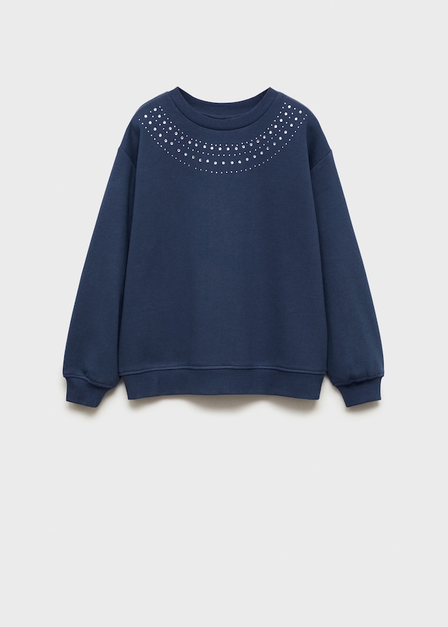 Mango Sweatshirt Mit Perlenbesatz