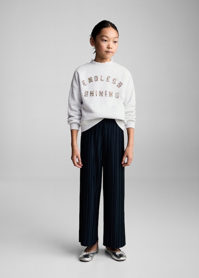 Mango Sweatshirt Mit Reliefartigem Schriftzug