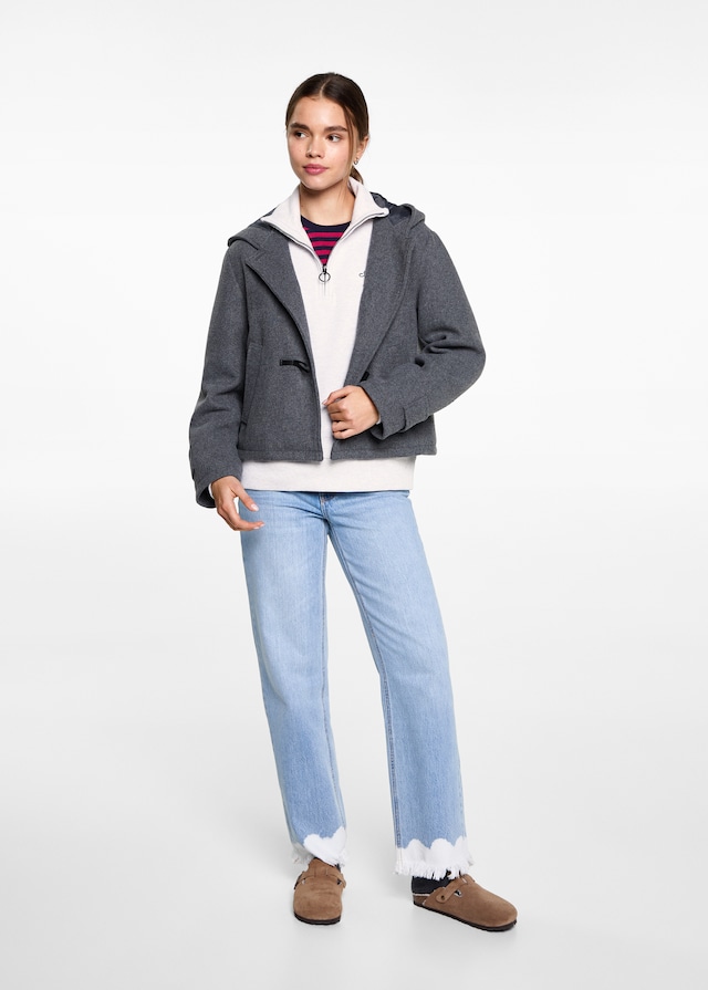 Mango Sweatshirt Mit Zip Und Schriftzug