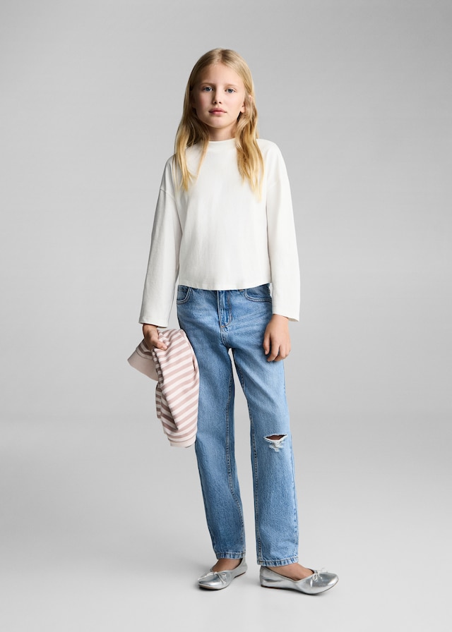 Mango T-Shirt Aus 100 % Baumwolle