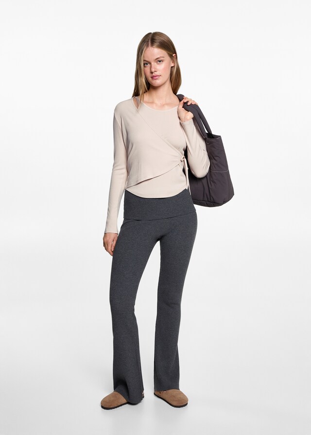 Mango T-Shirt In Wickel-Optik Mit Schleife