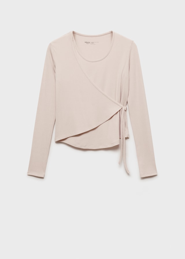 Mango T-Shirt In Wickel-Optik Mit Schleife