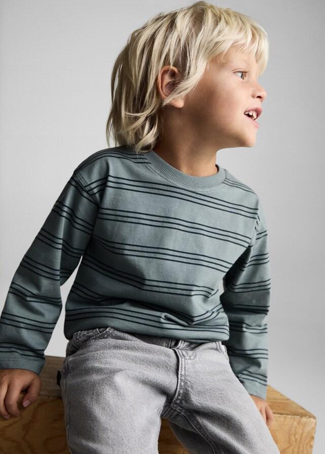 Mango T-Shirt mit dreifarbigen Streifen