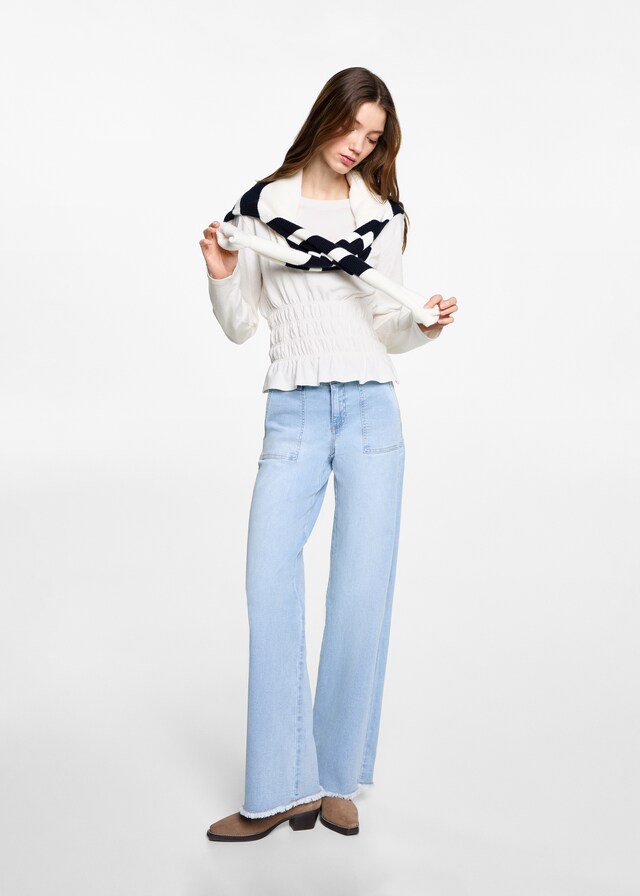 Mango T-Shirt Mit Geraffter Taille