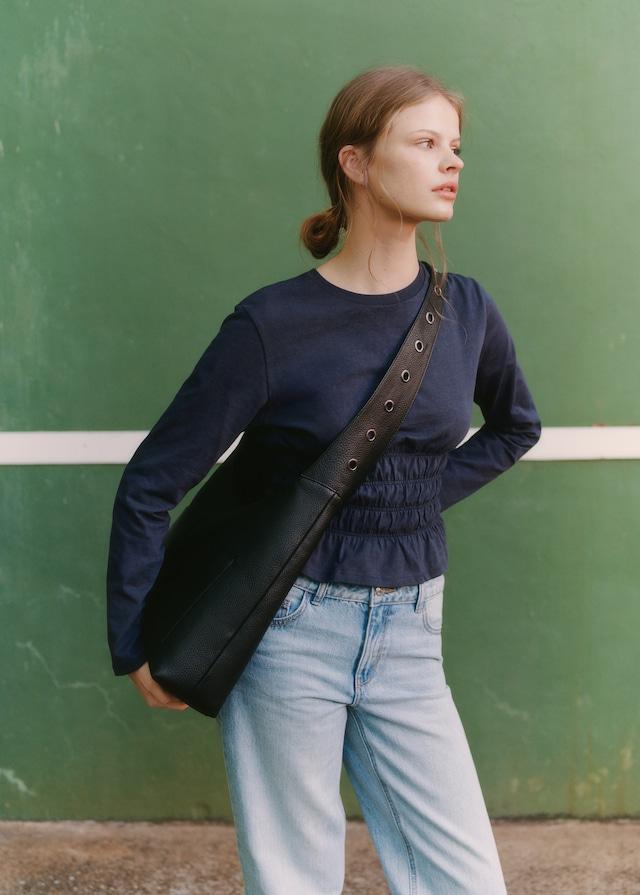 Mango T-Shirt Mit Geraffter Taille