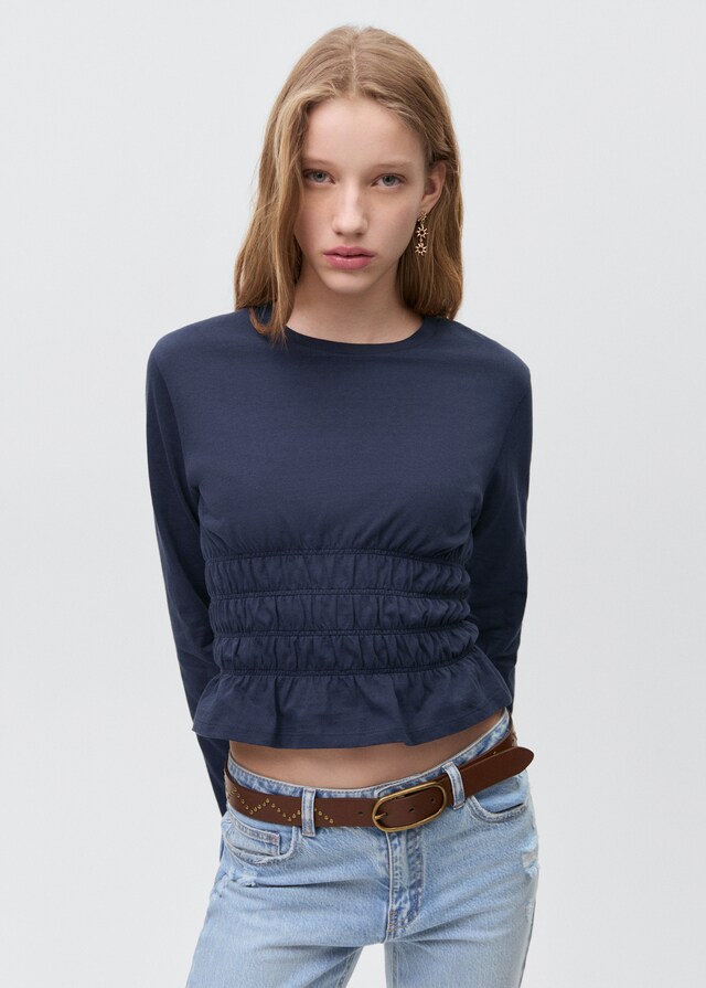 Mango T-Shirt mit geraffter Taille