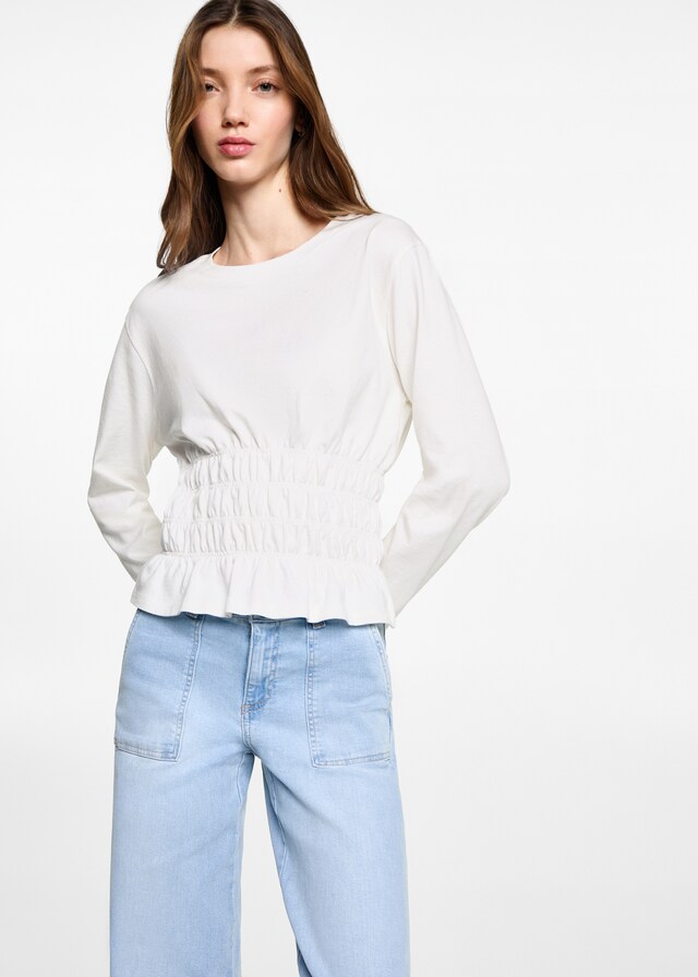 Mango T-Shirt mit geraffter Taille