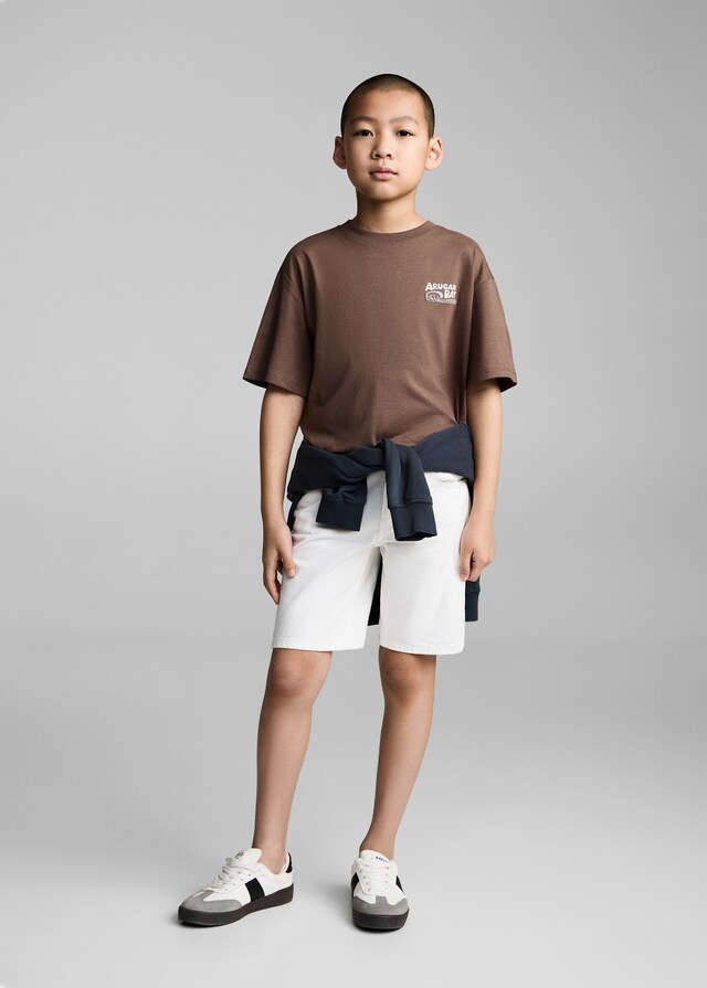 Mango T-Shirt Mit Palmenaufdruck