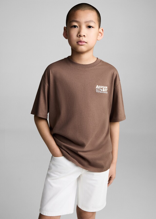 Mango T-Shirt mit Palmenaufdruck