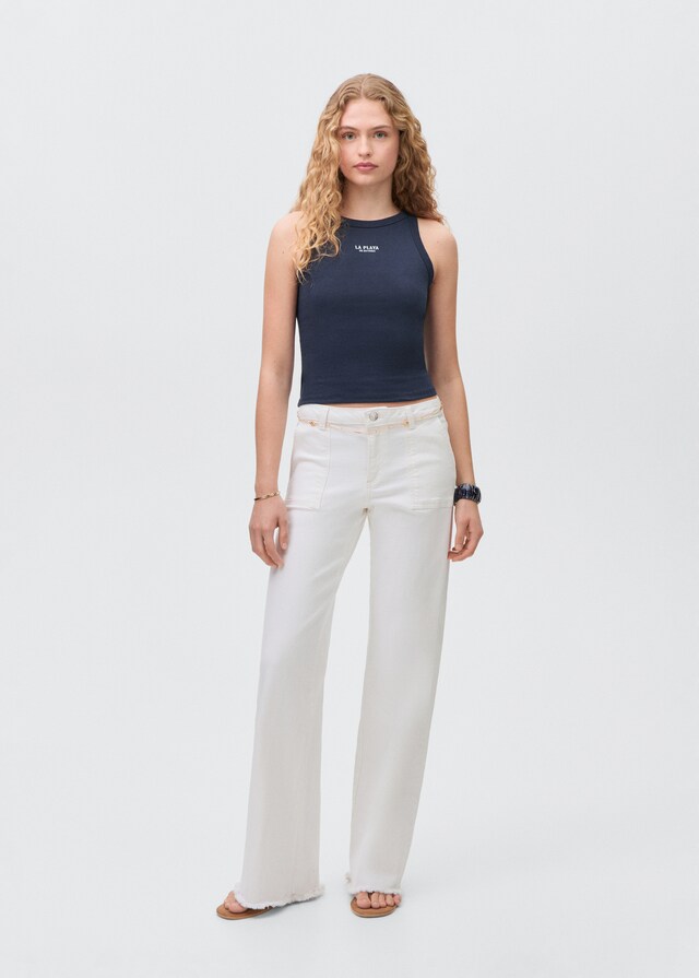 Mango T-Shirt Mit Schriftzug