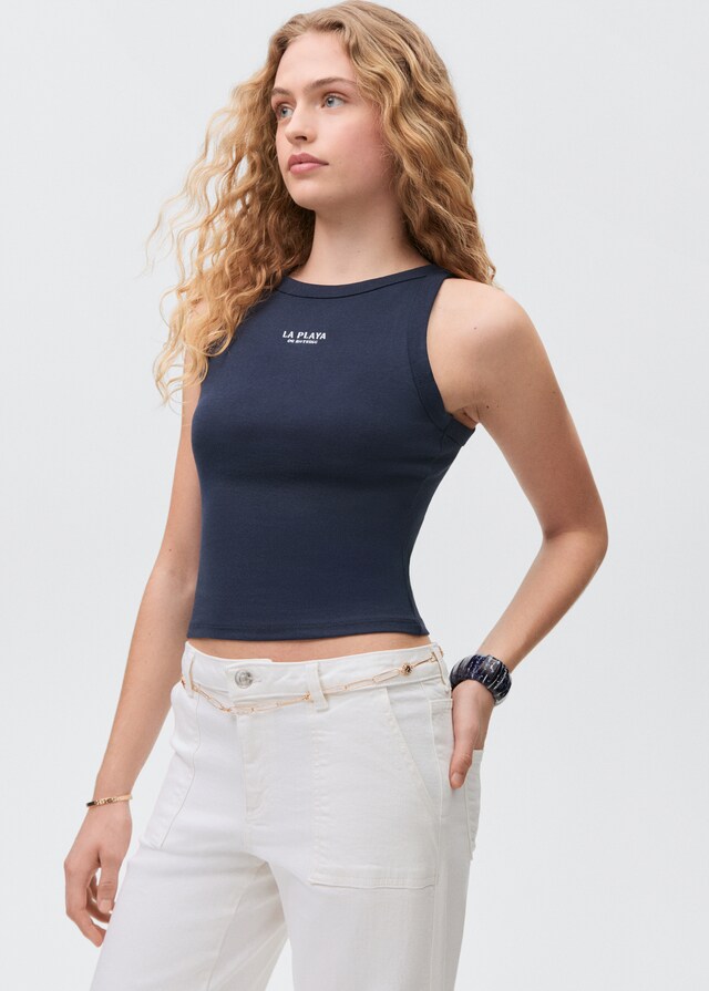 Mango T-Shirt mit Schriftzug