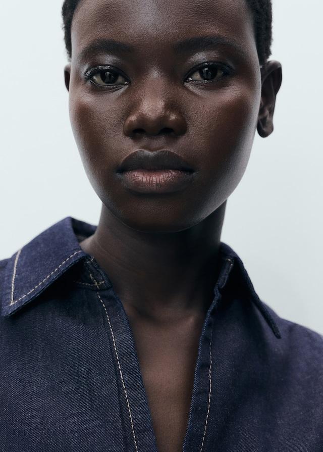 Mango Tailliertes Denim-Top