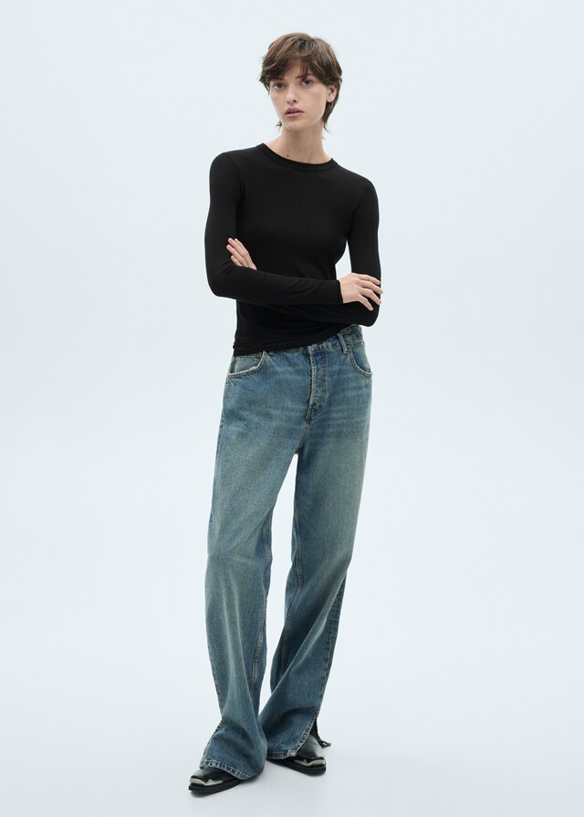 Mango Tailliertes Langarm-T-Shirt